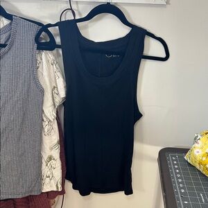 Black Ribbed Aerie Tank